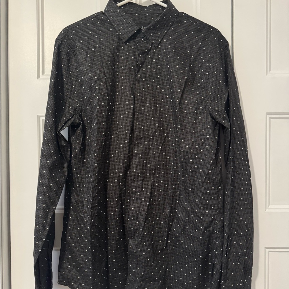 Armani Exchange Black and White Patterned Shirt